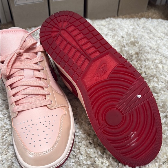 Nike Pink and Red Sneakers Air Jordan 1 Low - Picture 6 of 7